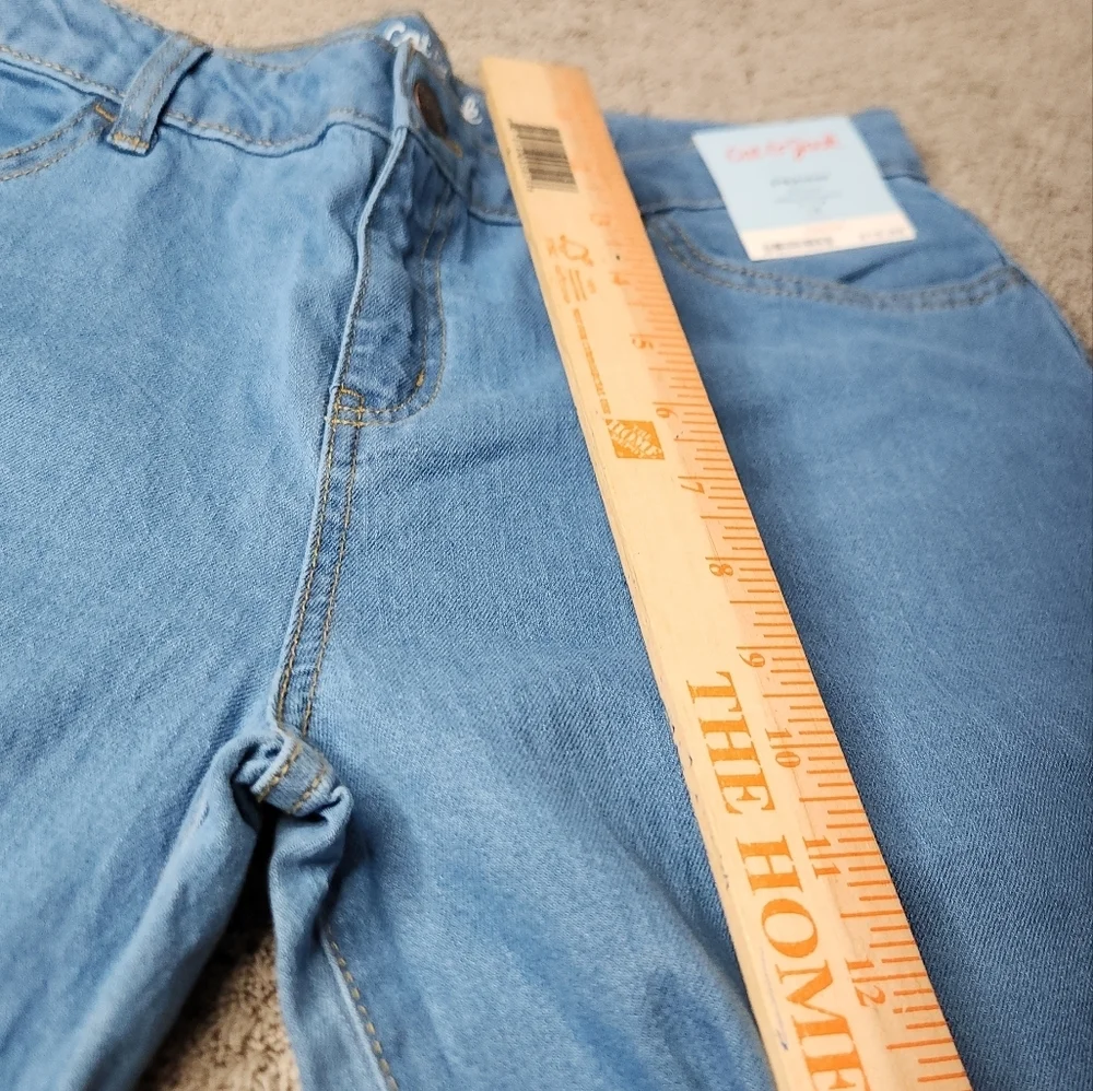 Girls' Mid-Rise Denim Straight Jeans - Cat & Jack Medium Wash 18